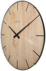 Nextime ne-3249 wandklok edge-wood-dome dia 35cm kunststof licht bruin