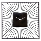 Nextime wandklok vierkant 45x45x15 cm zwart metaal