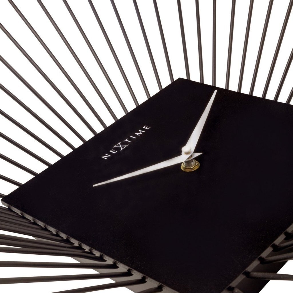 Nextime wandklok vierkant 45x45x15 cm zwart metaal