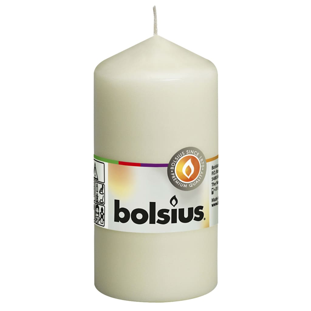 Bolsius Bolsius Stompkaarsen 10 st 120x58 mm ivoor