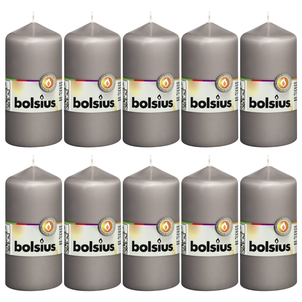 Bolsius bolsius stompkaarsen 10 st 120x58 mm warm grijs
