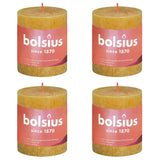 Bolsius Bolsius Stompkaarsen Shine 4 st rustiek 80x68 mm honinggeel