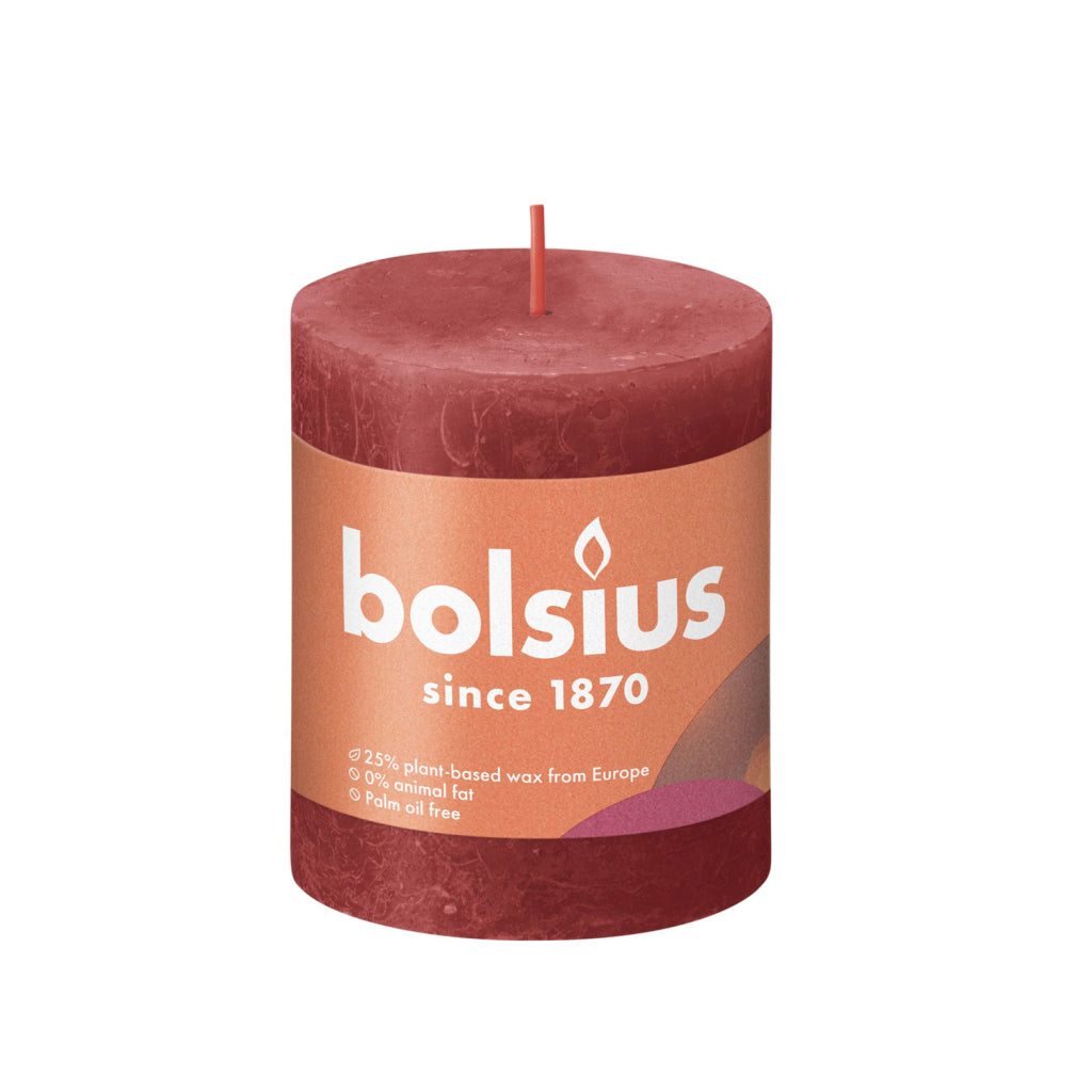 Bolsius kaars 8x6,8 cm rood