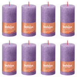 Bolsius Bolsius Stompkaarsen Shine 8 st rustiek 100x50 mm levendig violet