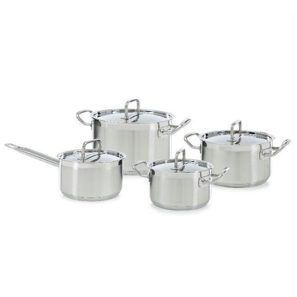 Bk precision pannenset 4-delig rvs glas zilver