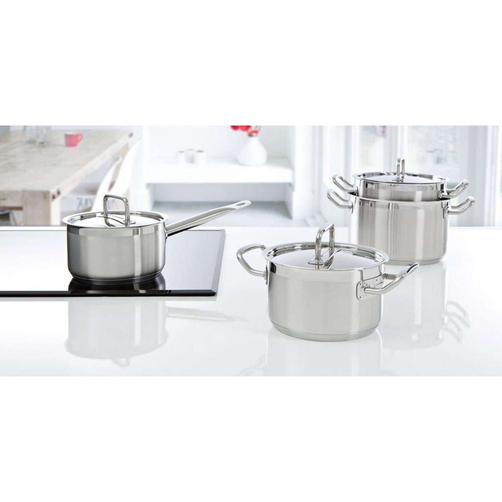 Bk precision pannenset 4-delig rvs glas zilver