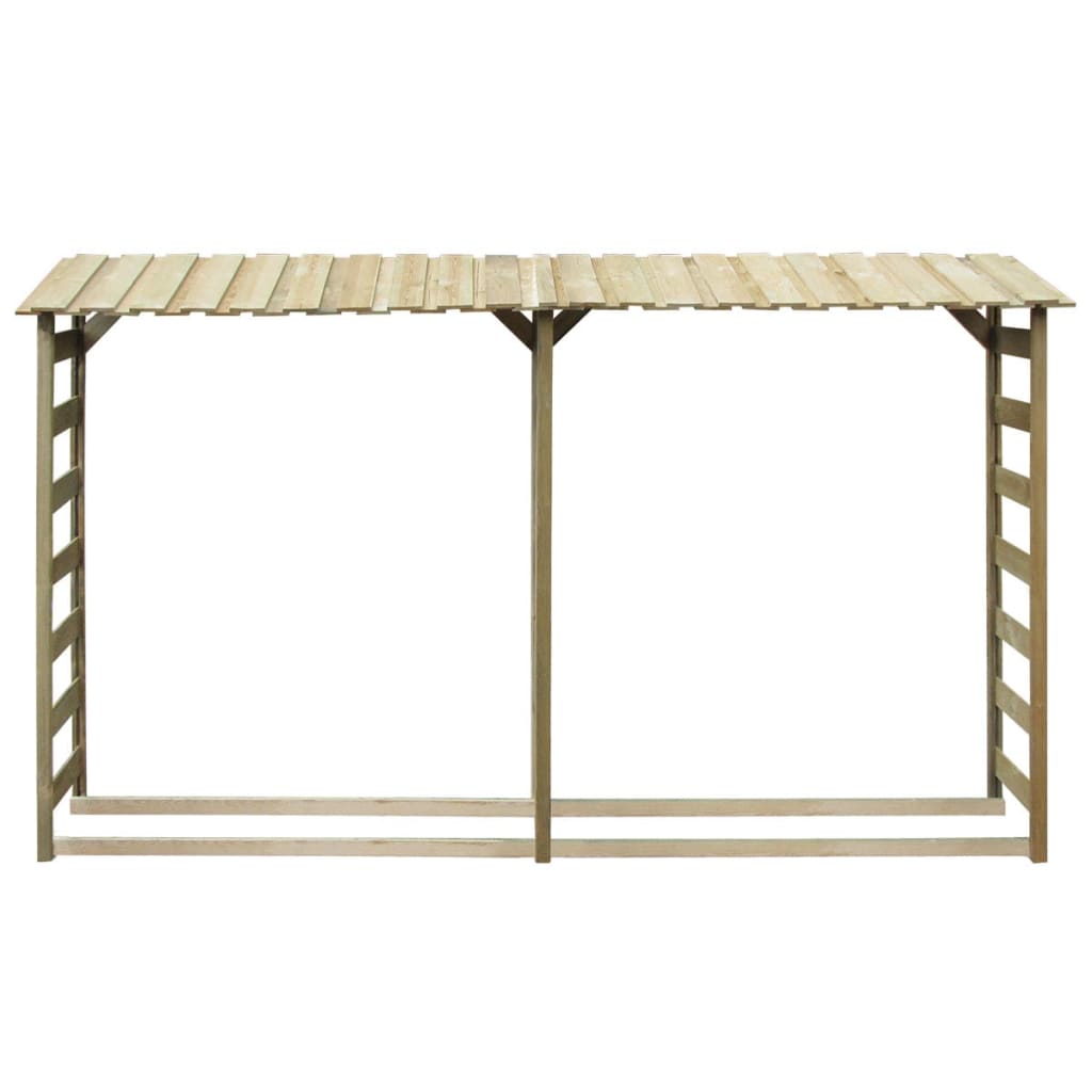 VidaXL Haardhoutopslag dubbel 300x44x176 cm geïmpregneerd groenenhout