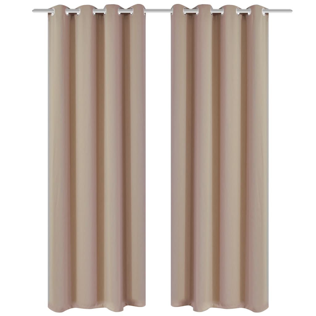 Vidaxl gordijn met metalen ringen verduisterend 270x245 crème