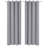 Vidaxl gordijn met metalen ringen verduisterend 270x245 grijs