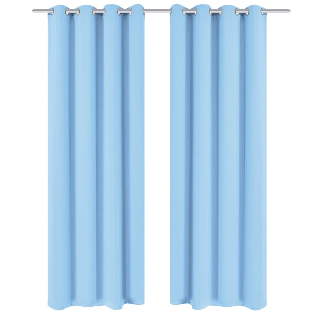 Vidaxl gordijn met metalen ringen verduisterend 270x245 turquoise