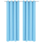 Vidaxl gordijn met metalen ringen verduisterend 270x245 turquoise