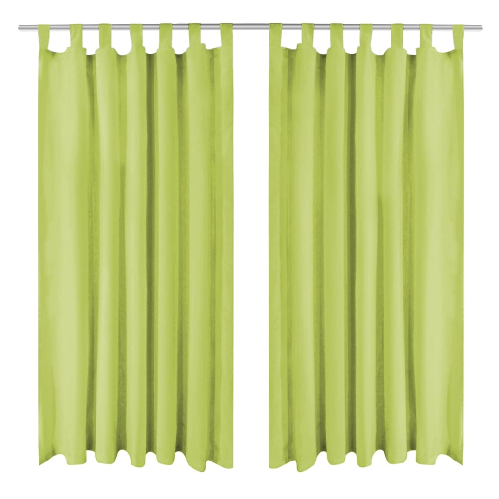 Vidaxl micro-satijnen gordijnen met lussen 140x225 cm groen 2 st