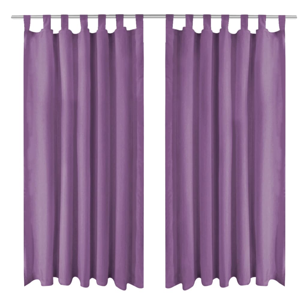 Vidaxl micro-satijnen gordijnen met lussen 140x175 cm lila 2 st