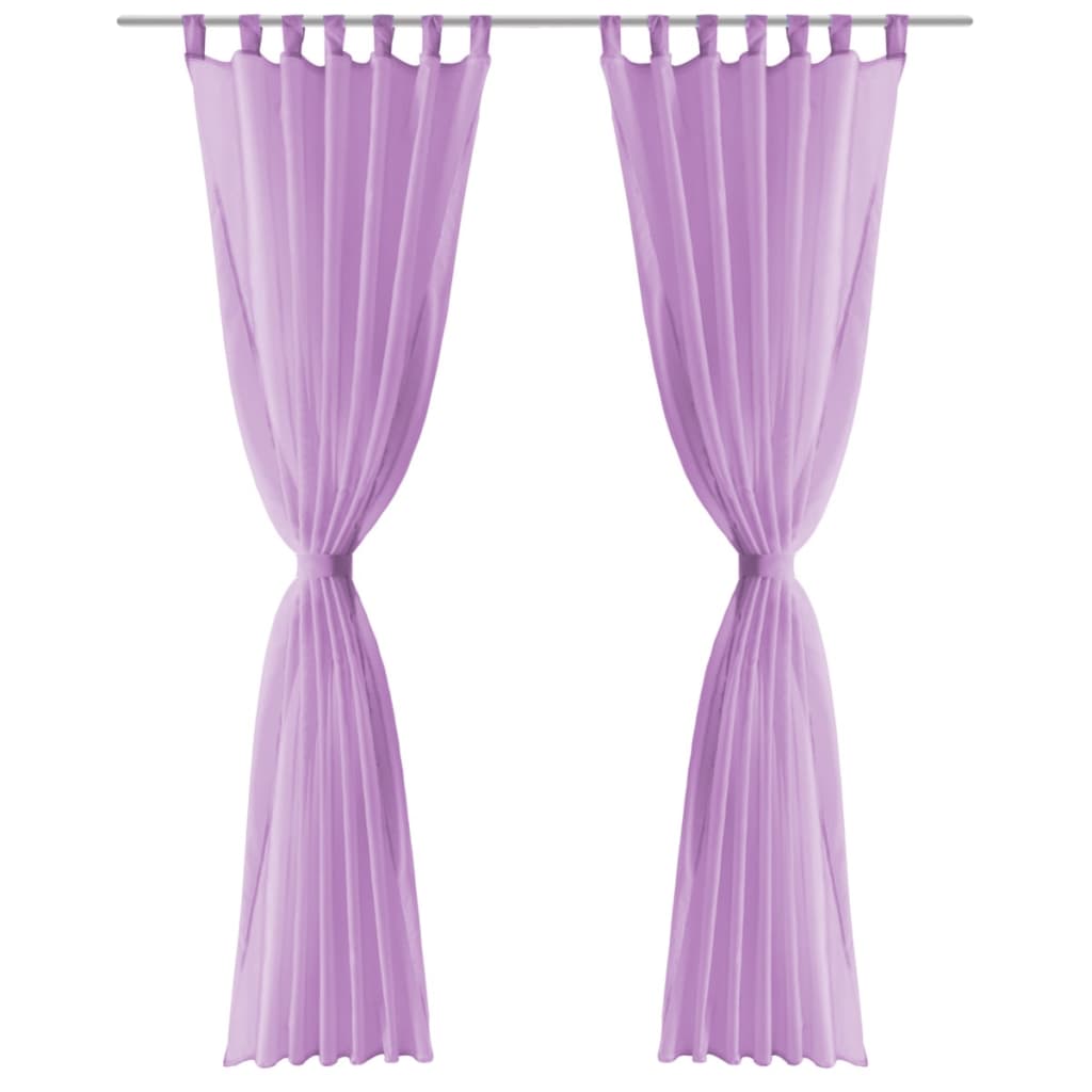 VidaXL Gordijnen voile 140x245 cm lila 2 st