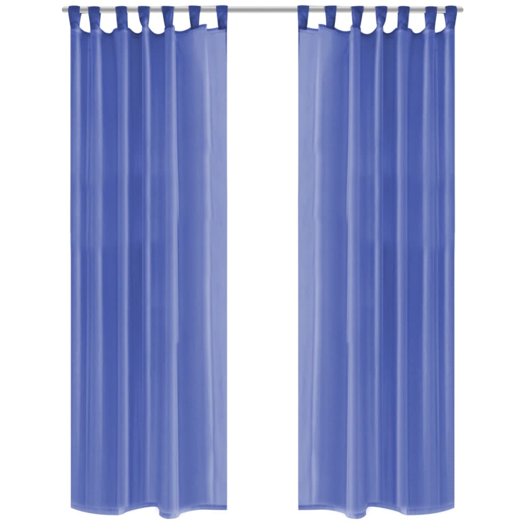 Vidaxl gordijnen voile 140x225 cm koningsblauw 2 st