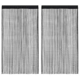 Vidaxl draadgordijnen 2 st 140x250 cm zwart