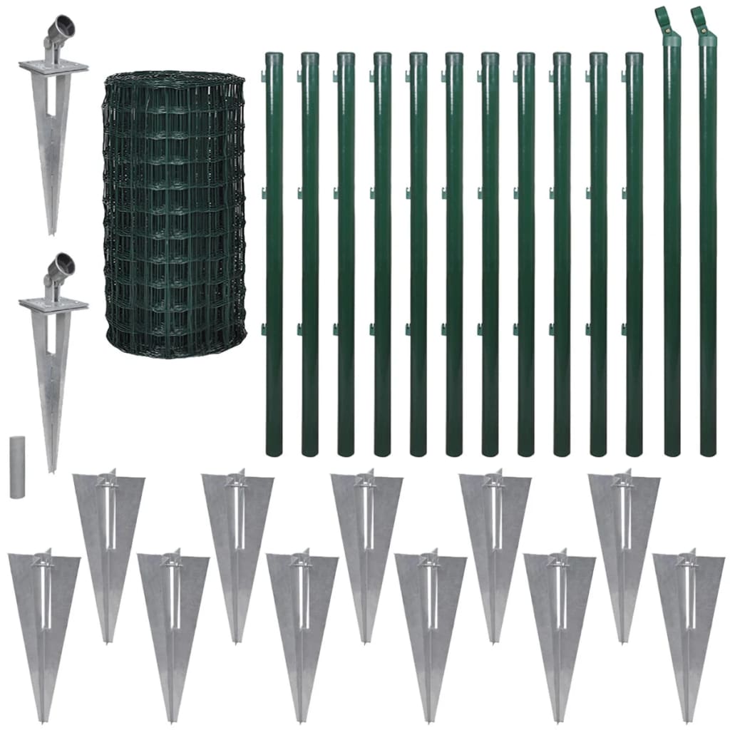 VidaXL Hek 25x1,7m staal groen
