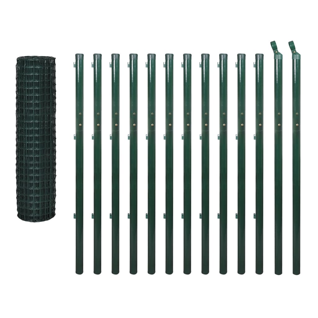 VidaXL Hek 25x1,7m staal groen