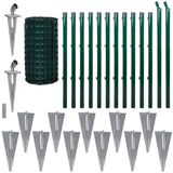 VidaXL Hek 25x0,8m staal groen