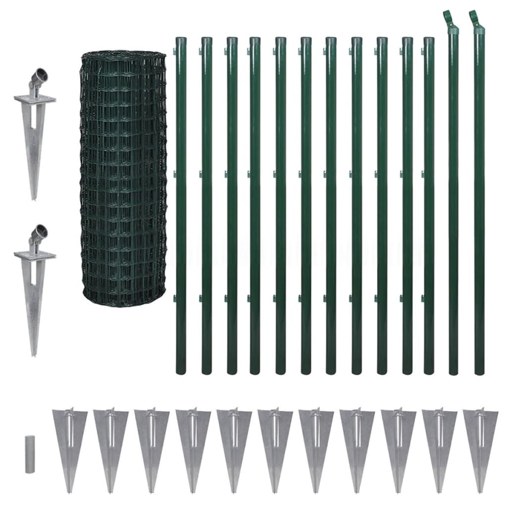 VidaXL Hek 25x1,2m staal groen
