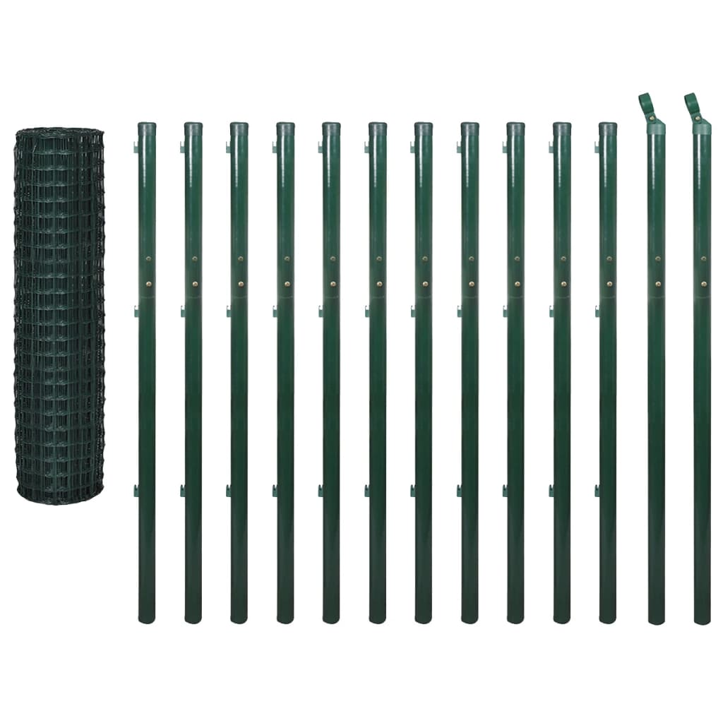 VidaXL Hek 25x1,7m staal groen