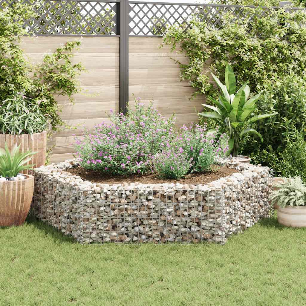 Vidaxl gabion plantenbak verhoogd zeshoekig 200x173x40 cm