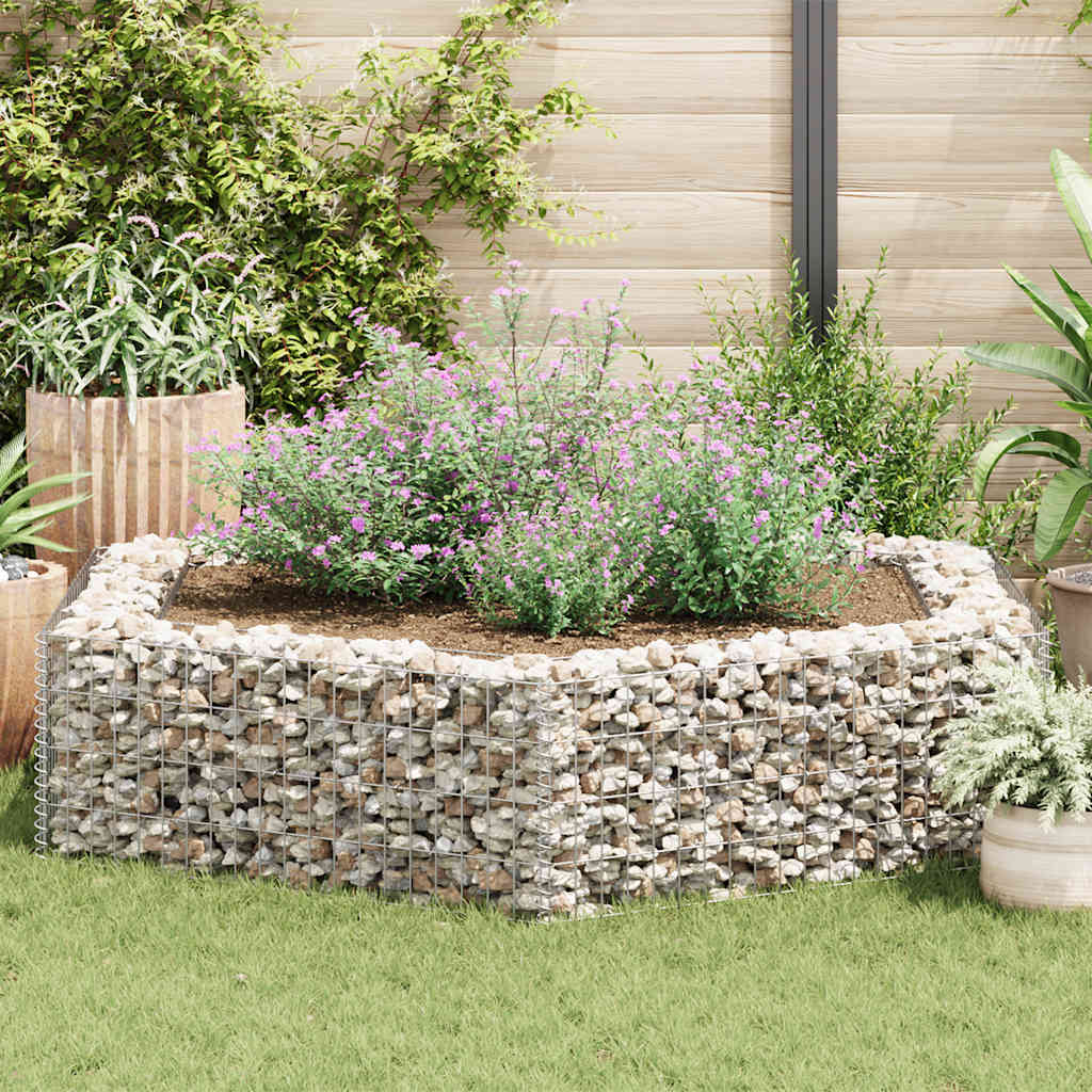 Vidaxl gabion plantenbak verhoogd zeshoekig 200x173x40 cm