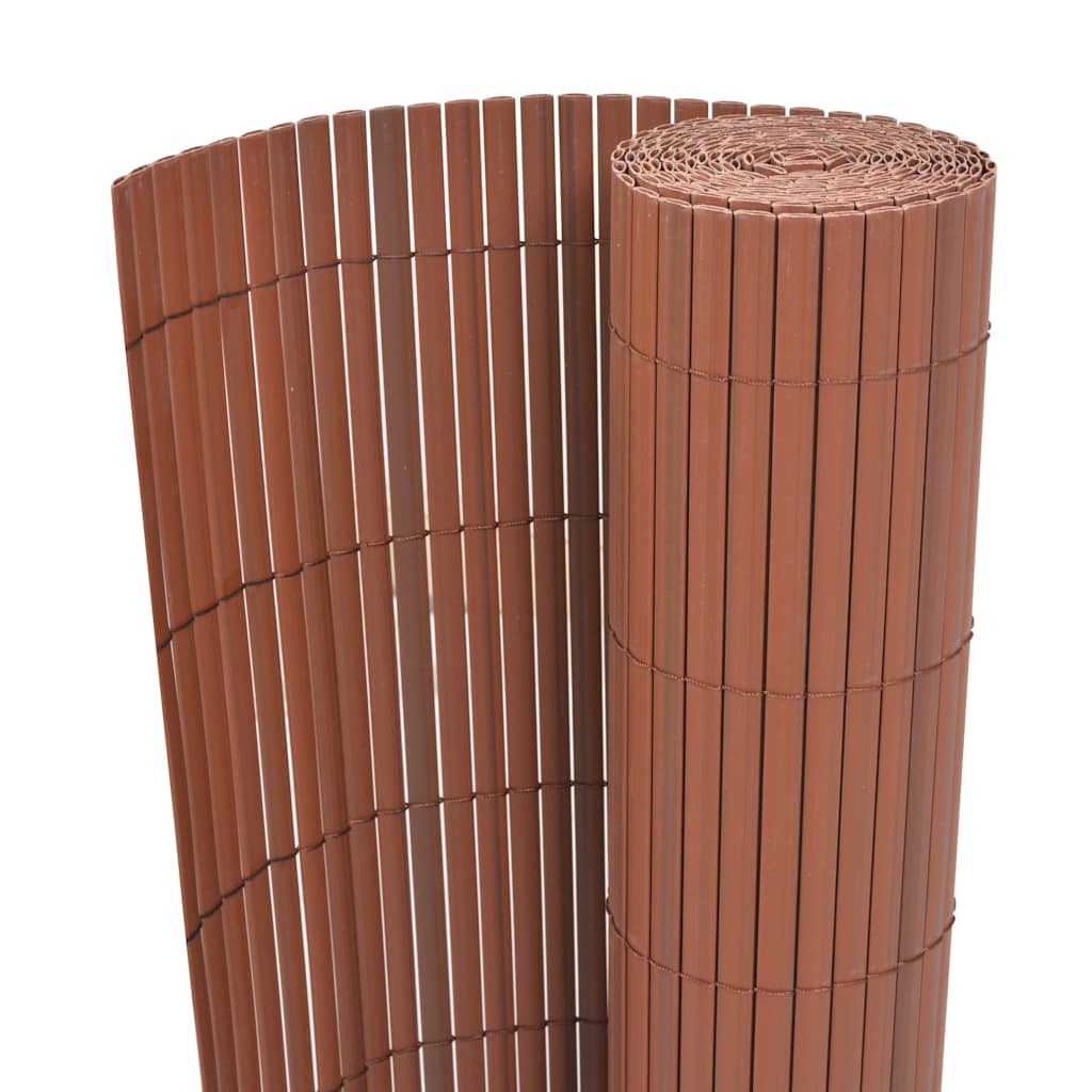 Vidaxl tuinafscheiding dubbelzijdig 90x300 cm pvc bruin