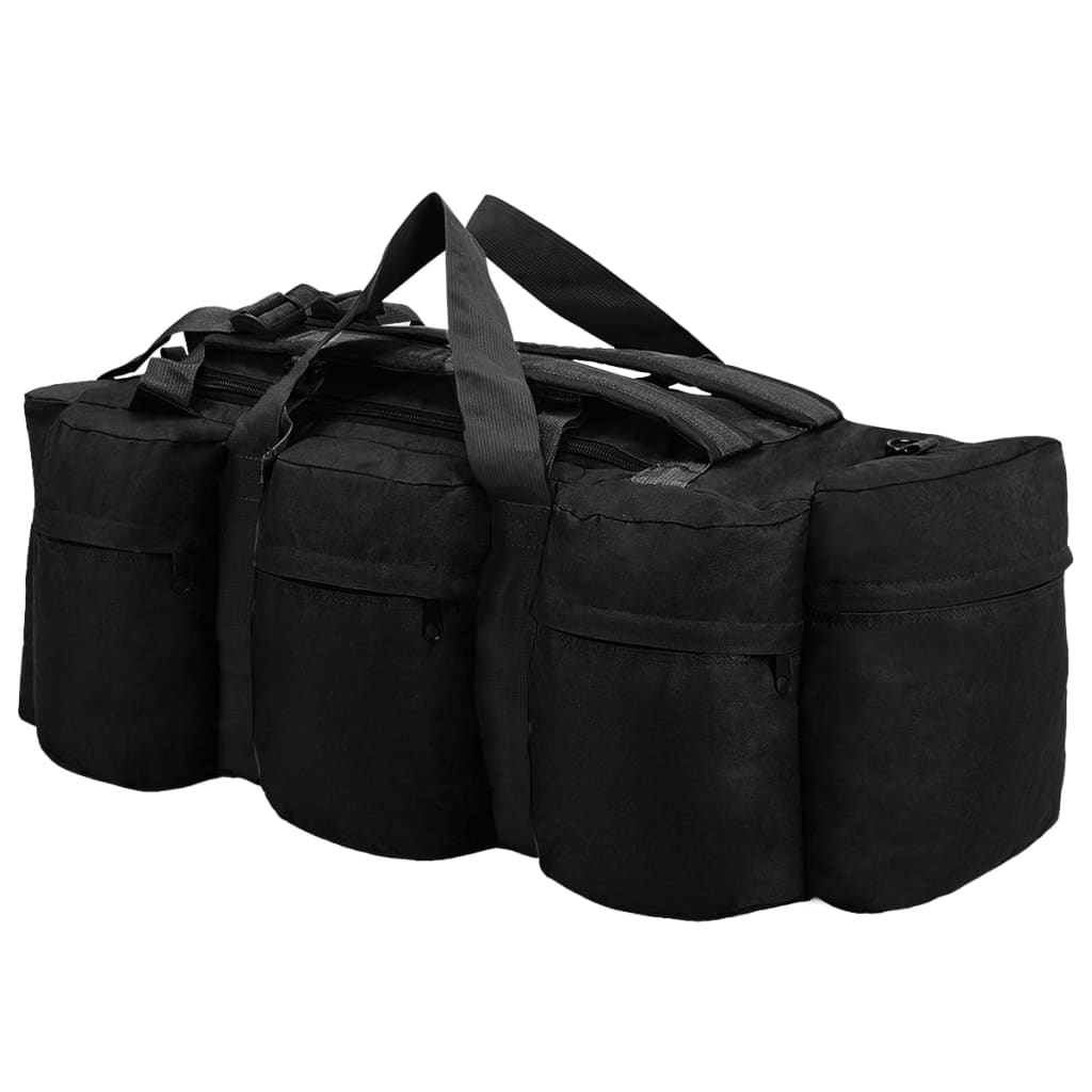 Vidaxl plunjezak 3-in-1 legerstijl 45 l zwart