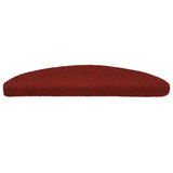 Vidaxl trapmatten zelfklevend 56x17x3 cm naaldvilt rood 15 st