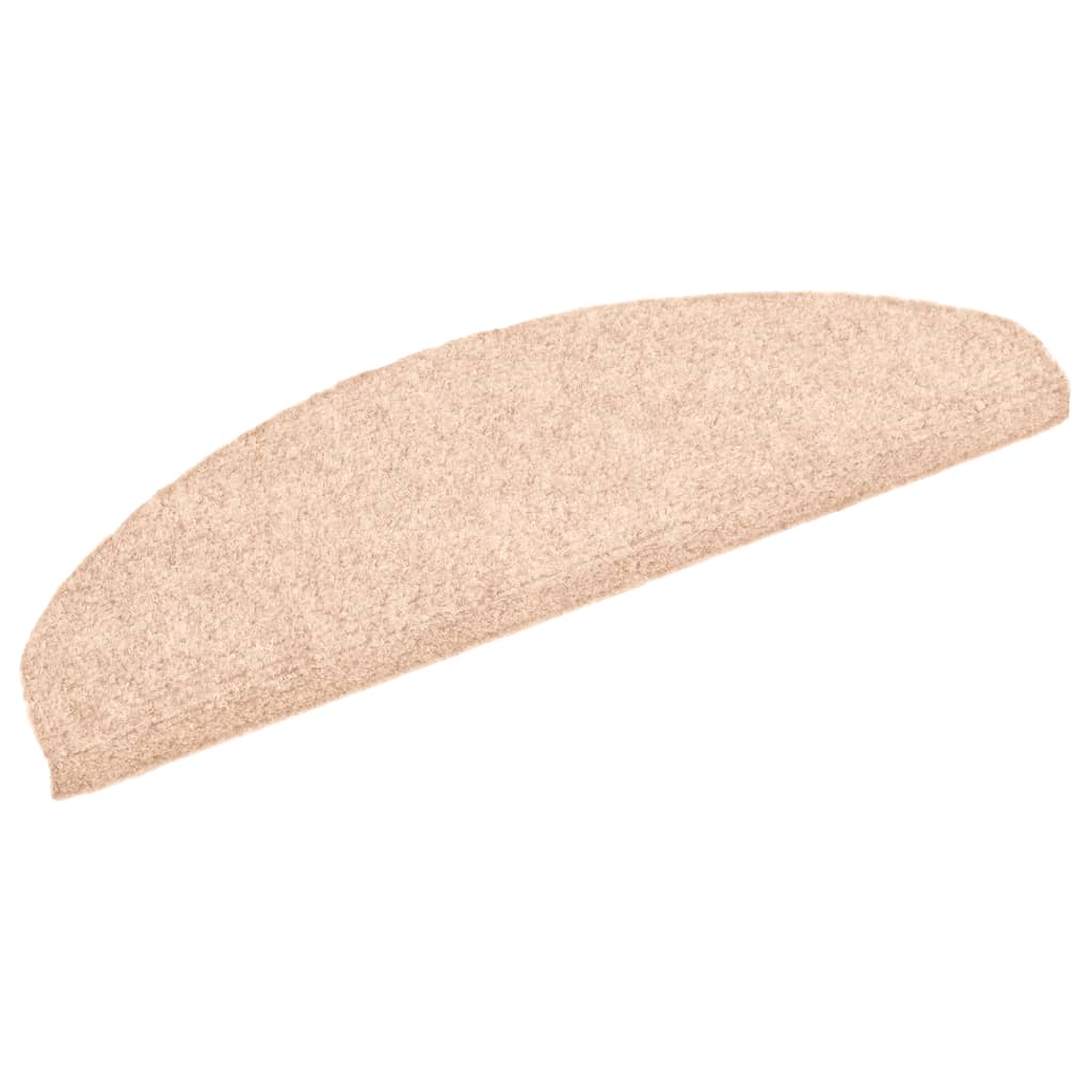 Vidaxl trapmatten zelfklevend 15 stuks 65x21x4 cm lichtbruin halfrond groot