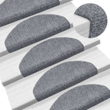 Vidaxl trapmatten zelfklevend 15 stuks 65x21x4 cm lichtgrijs halfrond groot