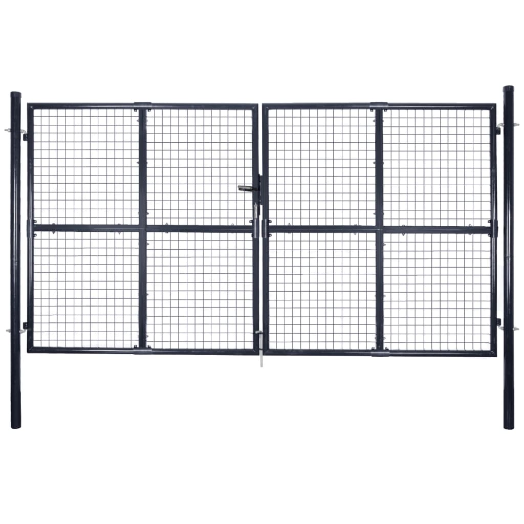 VidaXL Gaaspoort 289x175 cm gegalvaniseerd staal grijs
