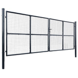 VidaXL Gaaspoort 400x150 cm gegalvaniseerd staal grijs