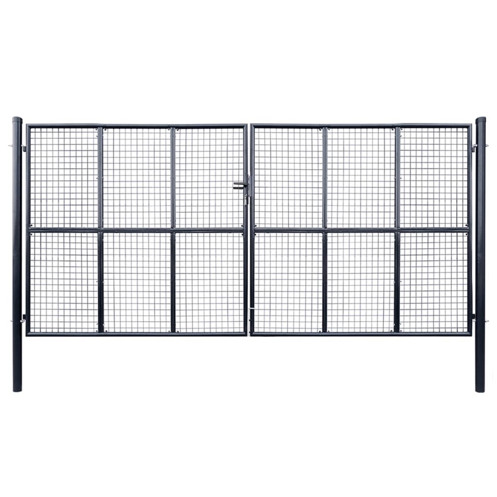 VidaXL Gaaspoort 400x200 cm gegalvaniseerd staal grijs