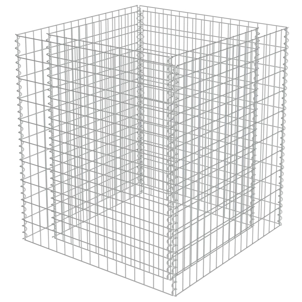 Vidaxl gabion plantenbak verhoogd 90x90x100 cm gegalvaniseerd staal