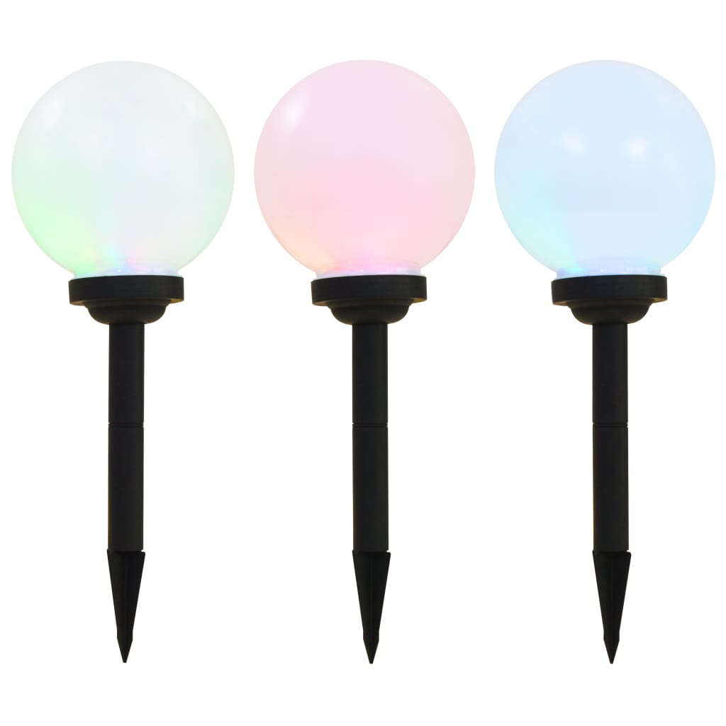 Vidaxl led-solarlampen rond 20 cm rgb 3 st