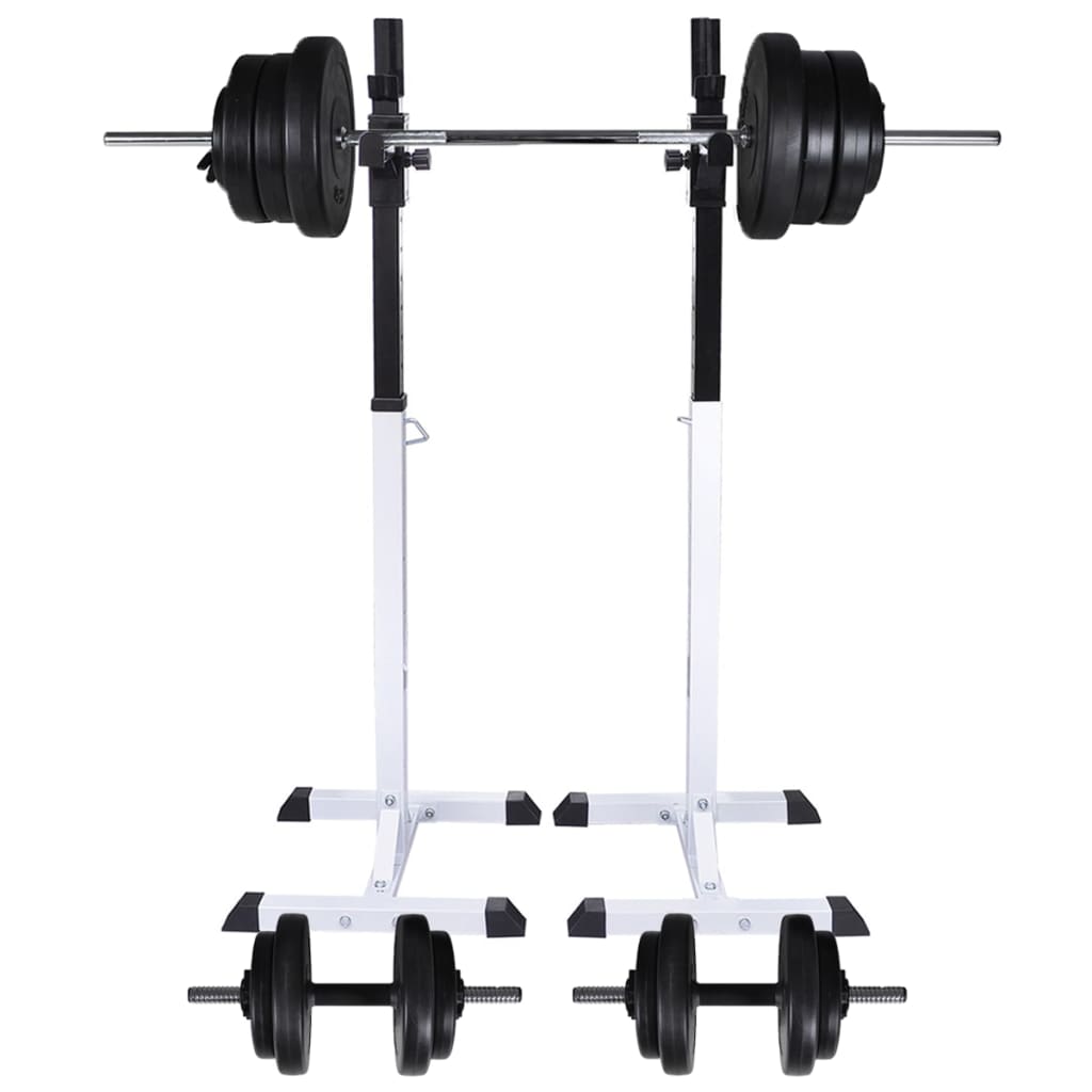 VidaXL Halster- squatrek met halterset 60,5 kg