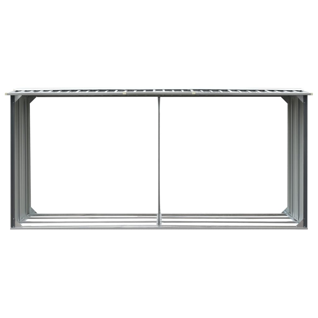 Vidaxl haardhoutschuur 330x92x153 cm gegalvaniseerd staal grijs