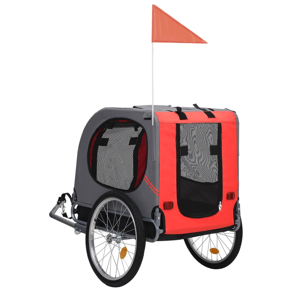 VidaXL Hondenfietskar rood en zwart