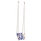 Vidaxl babyschommel met veiligheidsgordel katoen hout blauw