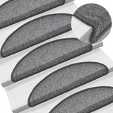 Vidaxl trapmatten 15 st 56x17x3 cm donkergrijs halfrond
