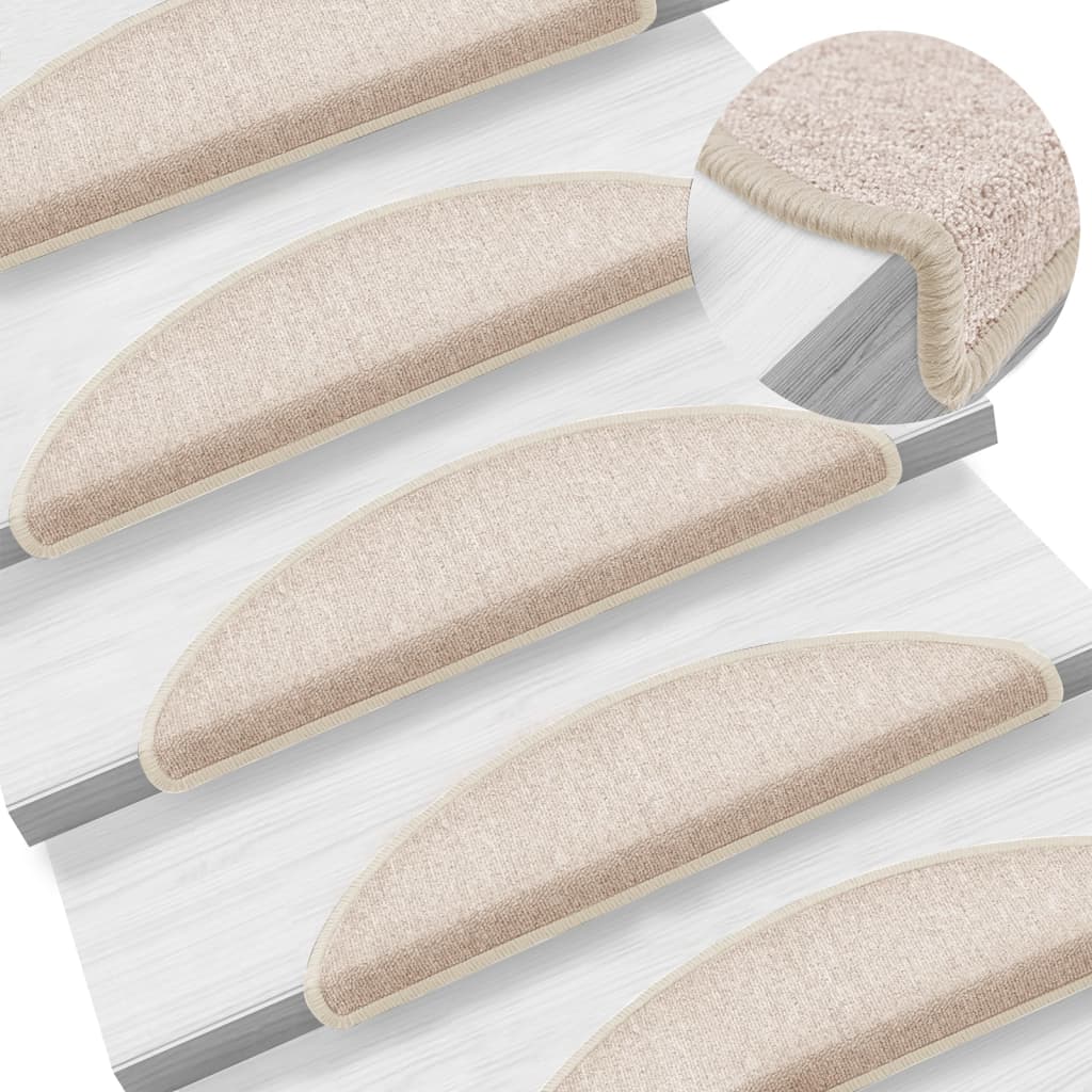 Vidaxl trapmatten 15 st 56x17x3 cm taupe halfrond