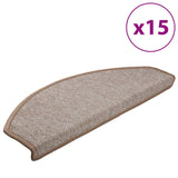 Vidaxl trapmatten 15 st 65x24x4 cm lichtbruin halfrond groot