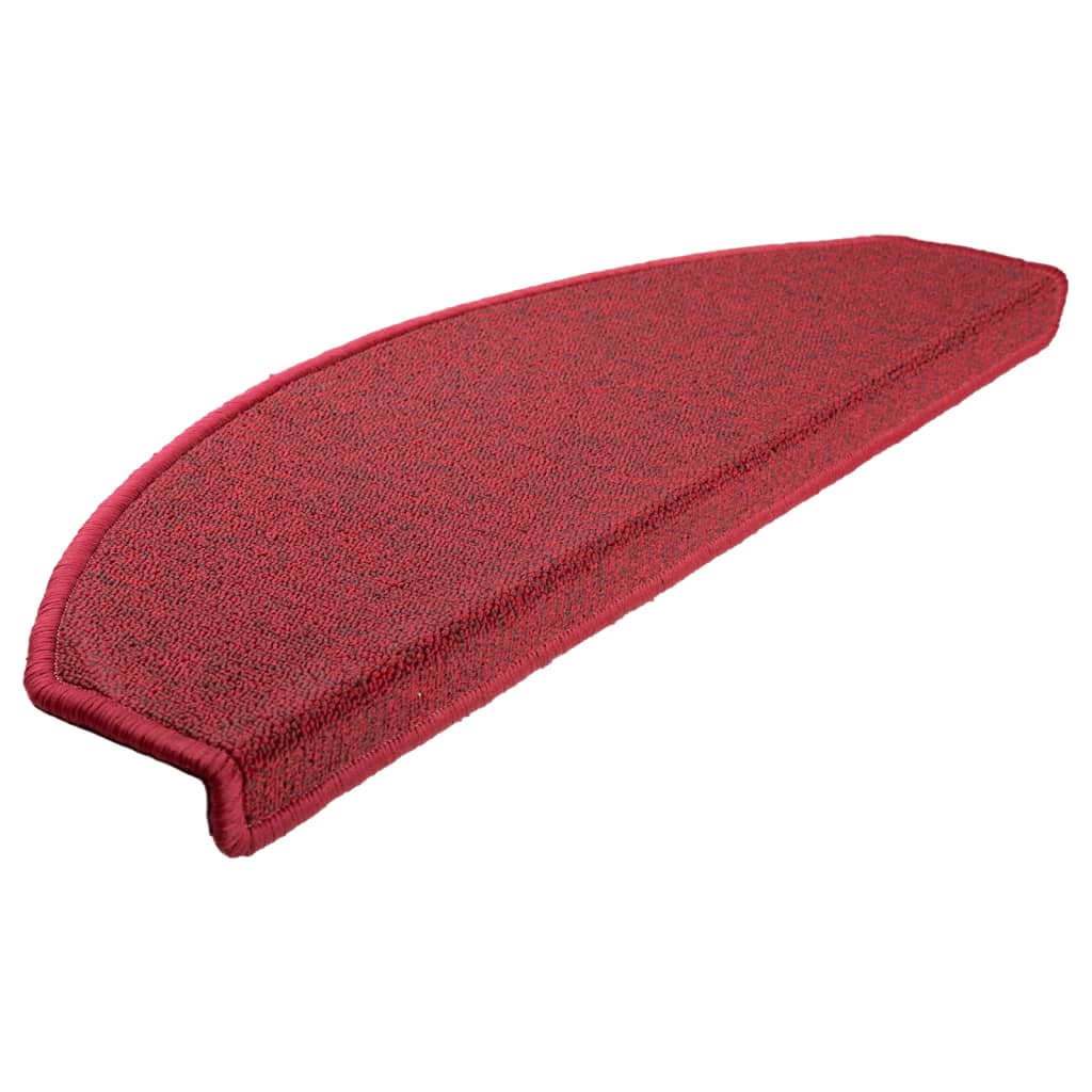 Vidaxl trapmatten 15 st 65x24x4 cm bordeaux halfrond groot