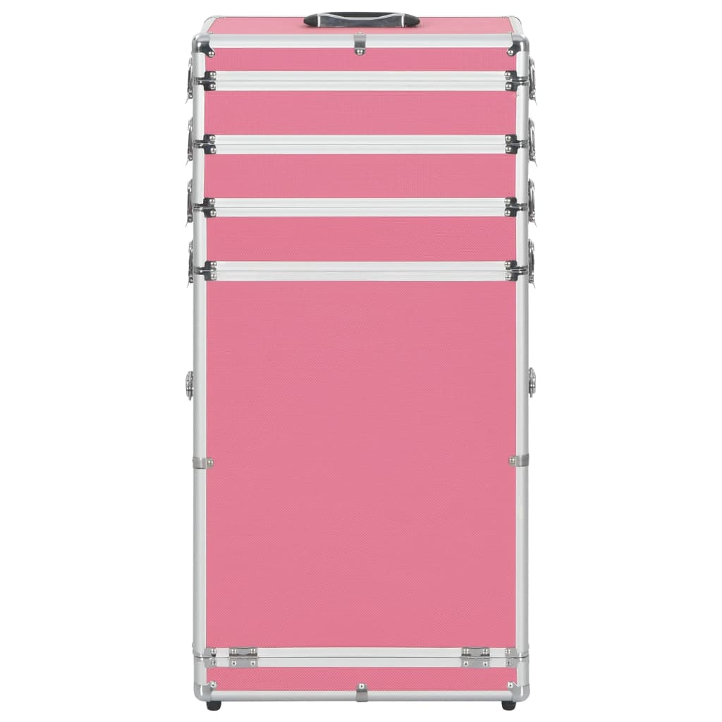 Vidaxl make-up trolley aluminium roze