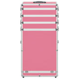Vidaxl make-up trolley aluminium roze