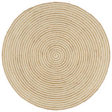 Vidaxl vloerkleed handgemaakt met spiraal ontwerp 90 cm jute wit
