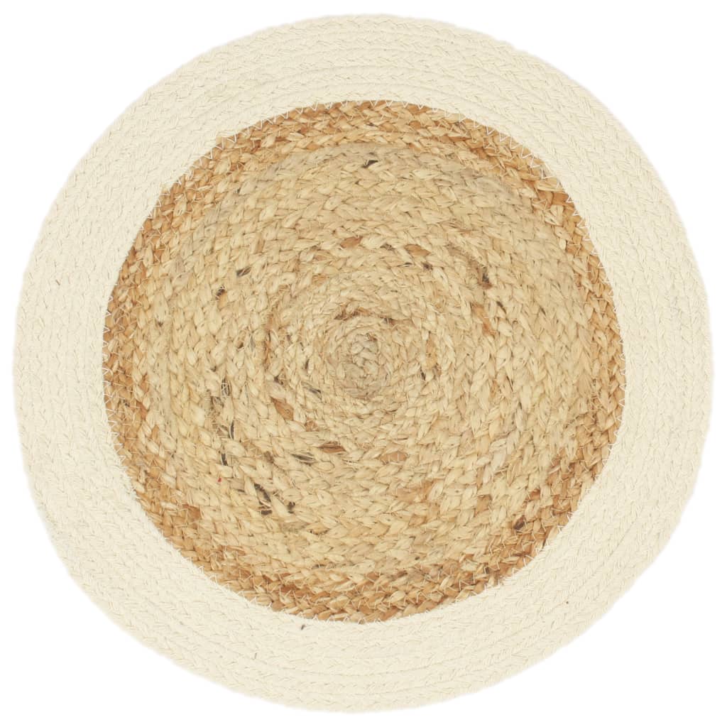 Vidaxl placemats 6 st rond 38 cm jute en katoen natuurlijk