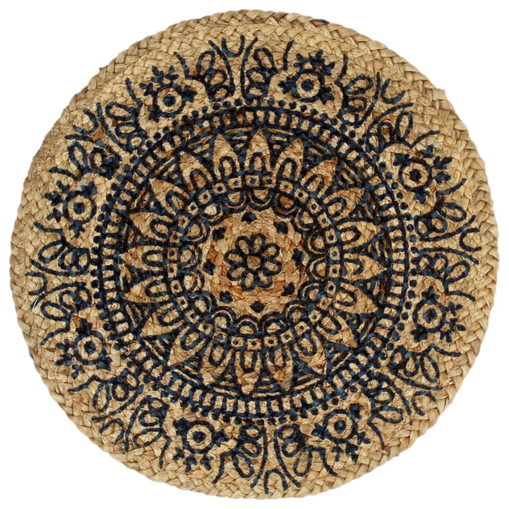 Vidaxl placemats 4 st rond 38 cm jute donkerblauw